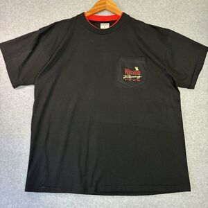 Vintage Winston Racing Team Shirt Mens XL Black Pocket Crewneck Made USA 90s